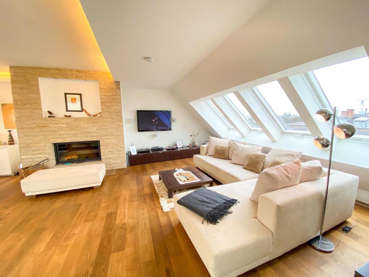 Appartement Exklusives Panorama Penthouse Im Herzen Von Munchen, Dachterasse, Kamin